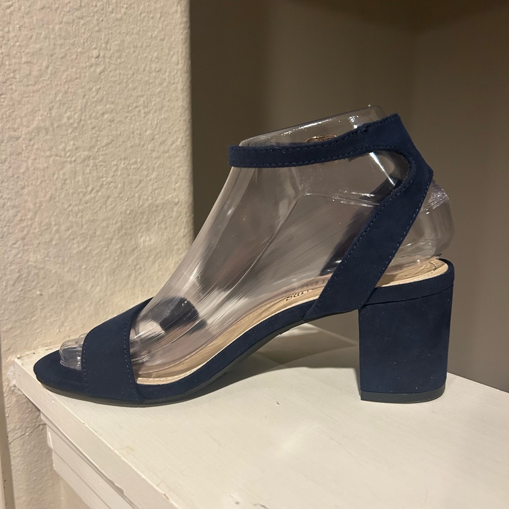 Dream Pairs Womens 6.5 Carnival Sandals Blue Block Heels Open Toe Ankle Strap - Picture 3 of 10